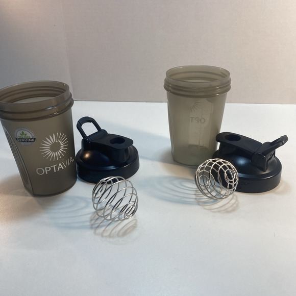 20oz Blender Bottle Shaker Drink Mixer Cup Black Whisk Ball Loop Lid Optavia Lot - Picture 4 of 6